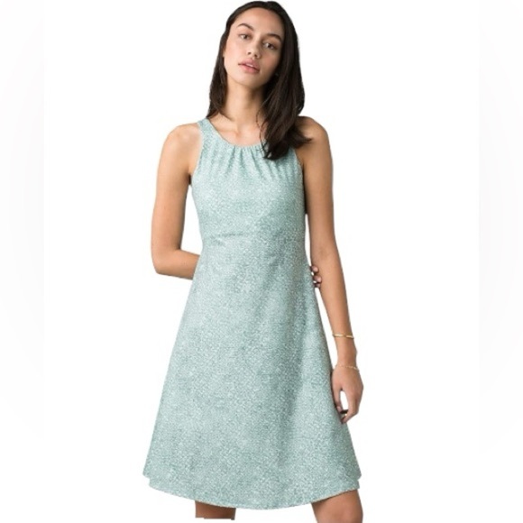 Prana Women's Skypath Athleisure Open Back Midi Removable Cups Dress Size L - Picture 1 of 9